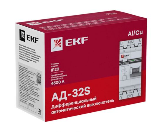 Дифференциальный автомат EKF PROxima АД-32 селективный, 1P+N, 50А/100мА, SQ DA32-50-100S-pro – изображение 4