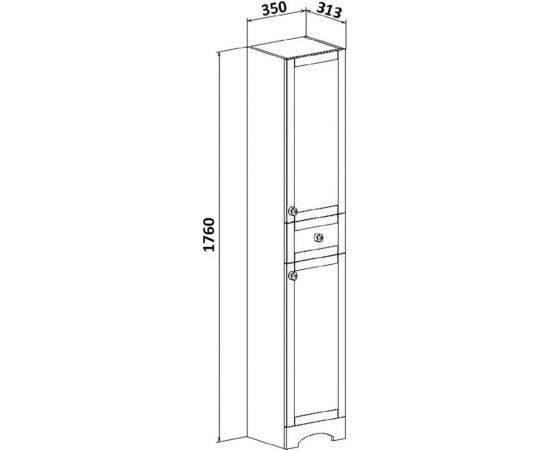 Шкаф-пенал для ванной Runo Мерида 35 правый 00-00000965 – изображение 5