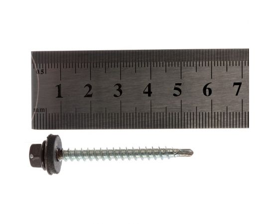 Кровельный саморез, коричневый Крепежная техника 4,8х51 RAL 8017 150шт 420290 БК – изображение 5