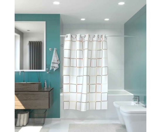 Занавеска для ванной комнаты MY SPACE Quadro (12 люверсов) 180x240 PEVA EV180240003 – изображение 5