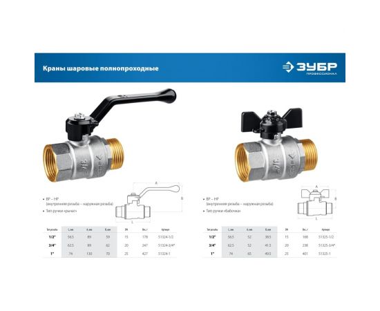 Шаровой кран ЗУБР полнопроходной "мама-папа" 3/4" 51324-3/4 – изображение 5