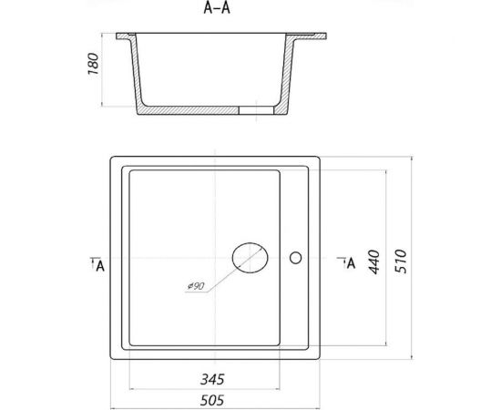 Кухонная мойка Gerhans A 11 19 СЕРЫЙ /БЕЛАРУСЬ/ 510х505 мм А11-19 – изображение 5