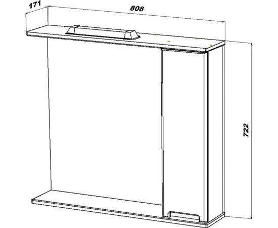 Подвесной зеркальный шкаф Sanstar Ориана 80 280.1-2.4.1. – изображение 9
