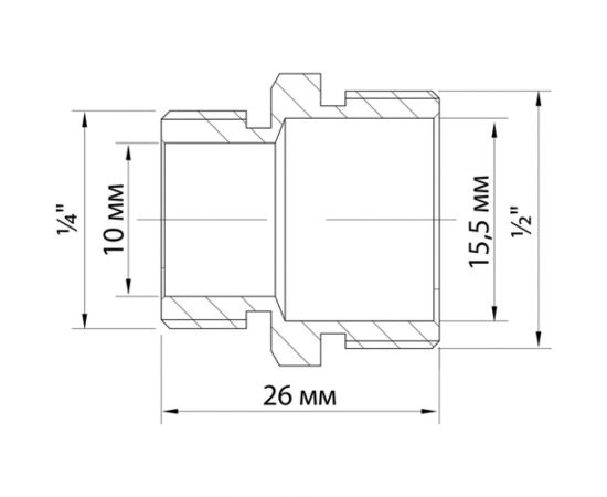 Переходной ниппель VRT 1/2""-1/4"", наружная/наружная, никель 1909-001508 505348 – изображение 9