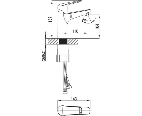 Смеситель для умывальника IDDIS Torr TORSB00i08 с гигиеническим душем – изображение 10