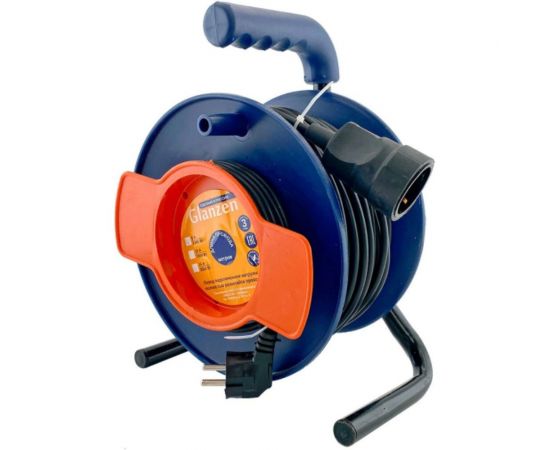 Силовой удлинитель на катушке GLANZEN ПВС 3x0,75 арт. EC-50-014 