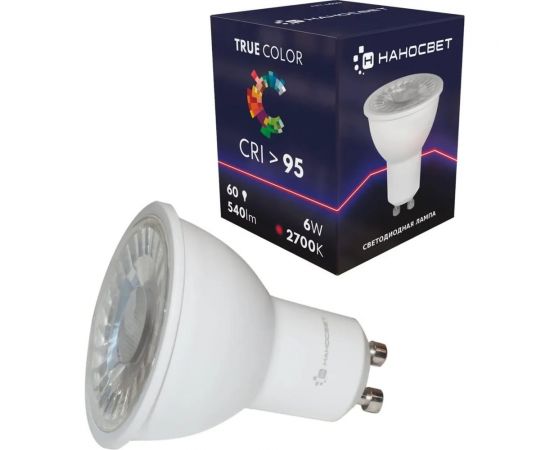 Светодиодная лампа Наносвет LH-MR16-60/GU10/927/38D, 6Вт, GU10, 540Лм, 2700K, Ra95, L036 