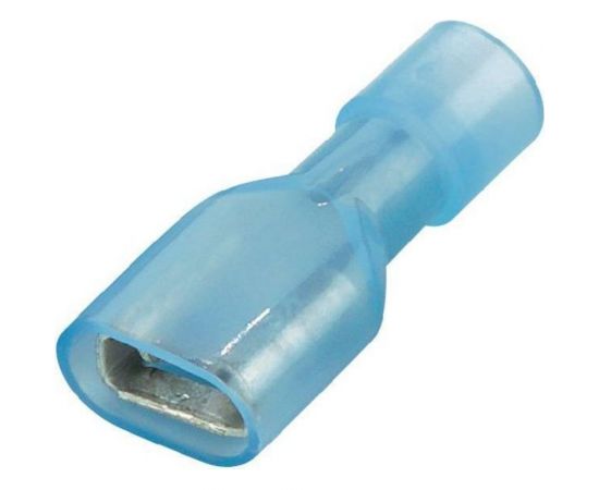 Плоская изолированная клемма REXANT, гнездо 6.6 мм, в нейлоне, 1.5-2.5мм.кв, синий, 100 шт 08-0633 