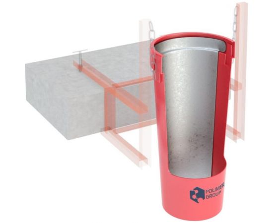 Усиленная прямая секция мусоросброса POLIMER GROUP красный SMY15 