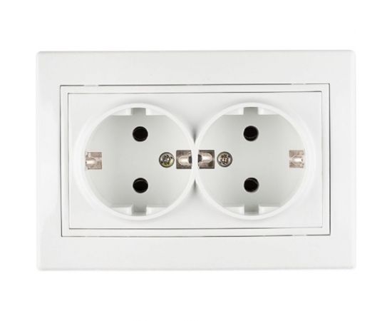 2-местная розетка TANGO с заземляющим контактом белый скрытой проводки 16А, 250В 1008839 