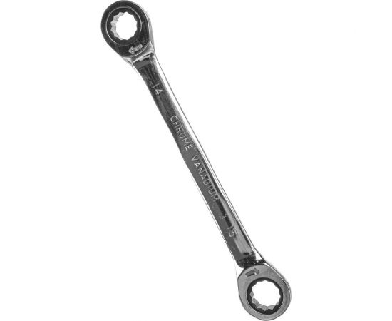 Накидной двусторонний ключ HORTZ 14х15 трещ. хромированный HOR 118853 