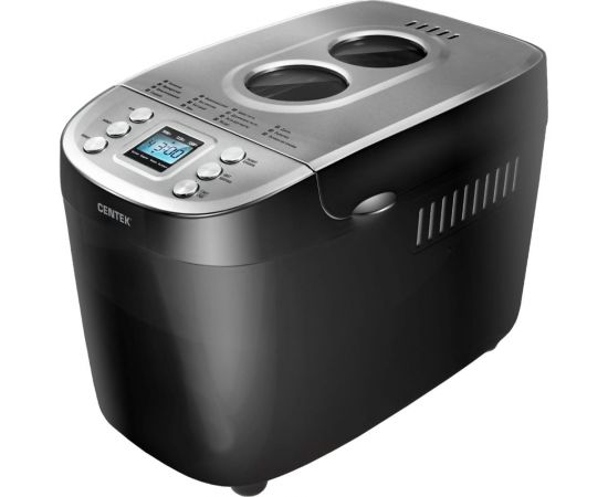 Хлебопечка Centek большой объем 1500 г, 860 Вт, 15 программ, таймер, LCD, окошко CT-1415 Black 