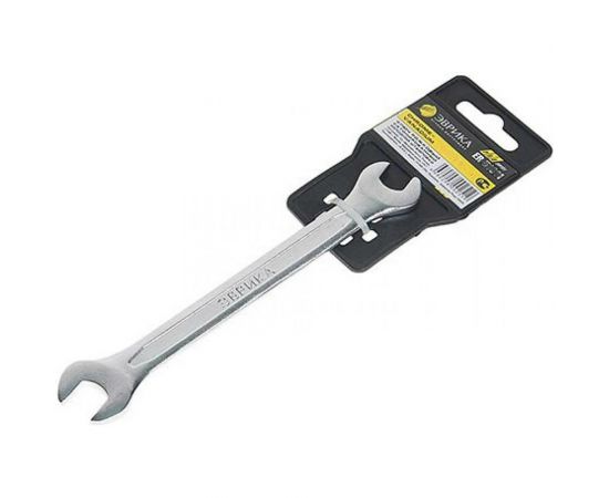 Рожковый ключ 13x14мм Chrome vanadium на держателе ЭВРИКА ER-51314 