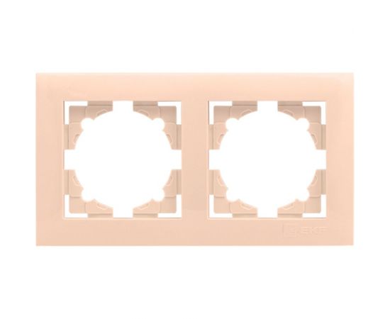 Двухместная рамка EKF Валенсия, кремовая PROxima EWM-G-302-20 – изображение 2