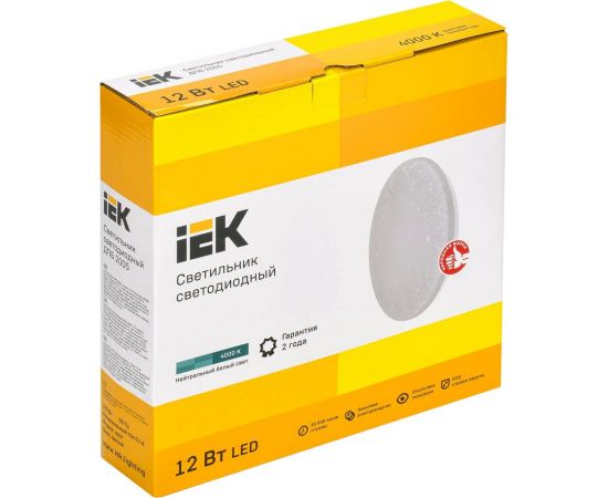Светильник IEK LED ДПБ 2005 12Вт, IP20, 4000К, круг, белый LDPB0-2005-12-4000-K01 – изображение 2