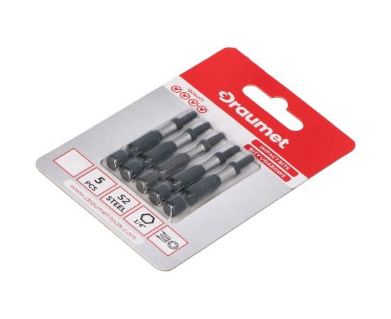 Биты ударные TORX T20, 50 мм, S2, 5 шт DRAUMET 9030 – изображение 2