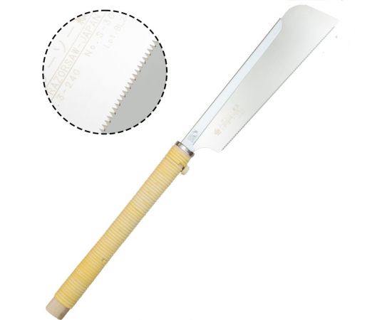 Обушковая японская пила Mikitool Gyokucho Dozuki Tatebiki Noko 240мм, шаг 1,5мм, деревянная рукоять М00020327 – изображение 2
