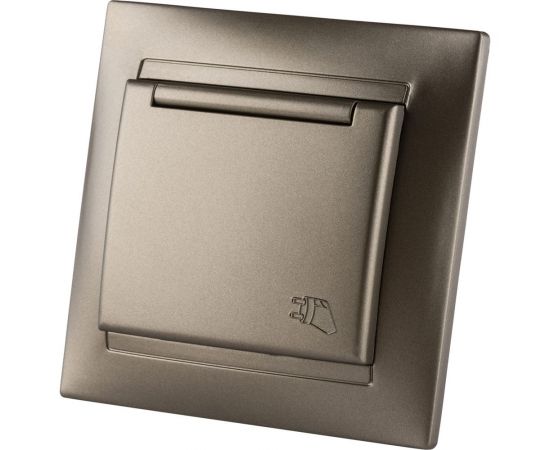 Розетка TDM 2П+З 16А 250В IP44 с крышкой бронза Лама SQ1815-0726 – изображение 2