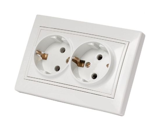2-местная розетка TANGO с заземляющим контактом белый скрытой проводки 16А, 250В 1008839 – изображение 2