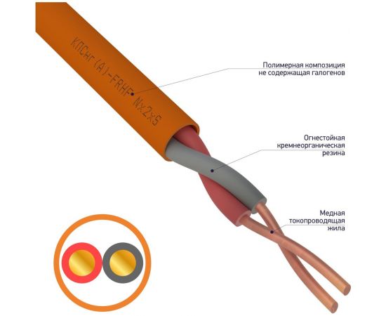 Кабель пожарной сигнализации REXANT огнестойкий КПСнг(А)-FRHF 1x2x0,75мм?, 200м 01-4917 – изображение 2