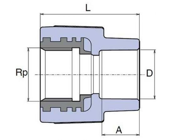 Муфта WAVIN EKOPLASTIK PP-R D20x1/2""РВ, EK SZI02020XX – изображение 2