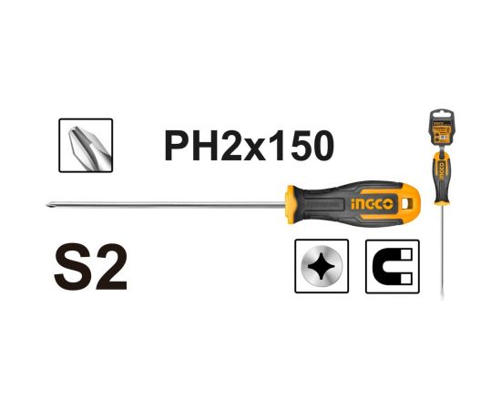 Крестовая отвертка INGCO PH2x150 HS68PH2150 – изображение 2