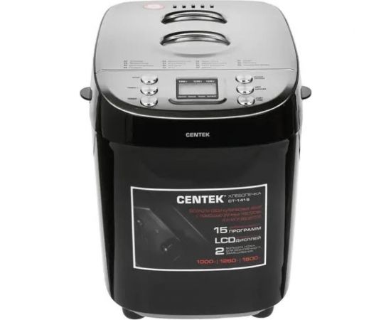 Хлебопечка Centek большой объем 1500 г, 860 Вт, 15 программ, таймер, LCD, окошко CT-1415 Black – изображение 3
