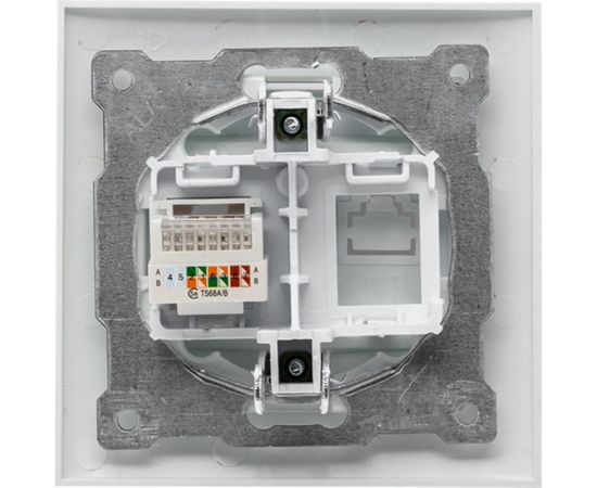 1-местная компьютерная розетка EKF Валенсия, RJ-45 белая PROxima EWK01-035-10 – изображение 3