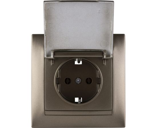 Розетка TDM 2П+З 16А 250В IP44 с крышкой бронза Лама SQ1815-0726 – изображение 4