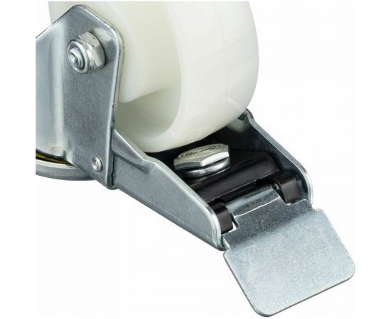 Колесо поворотное с отверстием 12 мм и тормозом ( 80 мм; подшипник скольжения; грузоподъемность 200 кг; полиамид) СТЕЛЛА-ТЕХНИК N45080PNYDB – изображение 6