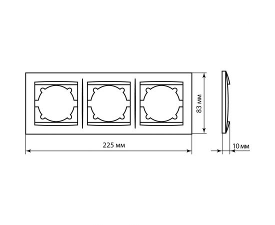 3-х постовая рамка TDM горизонтальная, венге Лама SQ1815-0431 – изображение 6