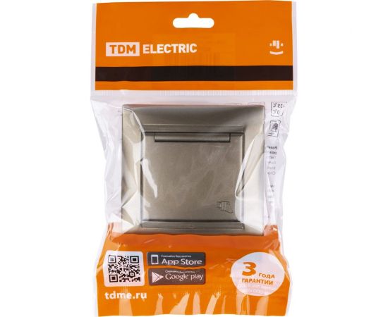Розетка TDM 2П+З 16А 250В IP44 с крышкой бронза Лама SQ1815-0726 – изображение 6