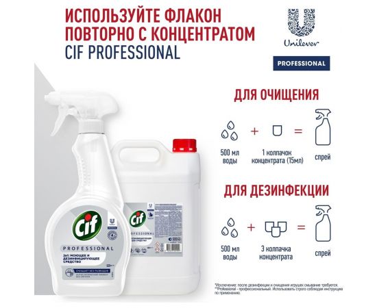 Дезинфицирующее моющее средство для малых поверхностей CIF PROFESSIONAL 69795879 – изображение 8