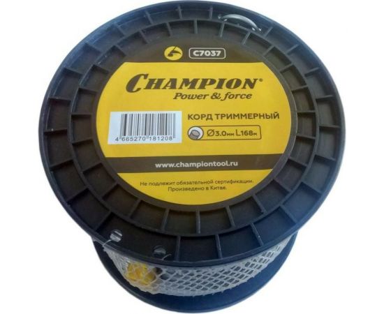 Корд триммерный Aluminium, нож для отреза (3 мм, 168 м, круг) CHAMPION C7037 