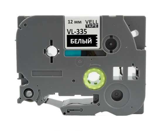 Лента Vell VL-335 Brother TZE-335, 12 мм, белый на черном, для PT 1010/1280/D200/H105/E100 320108 