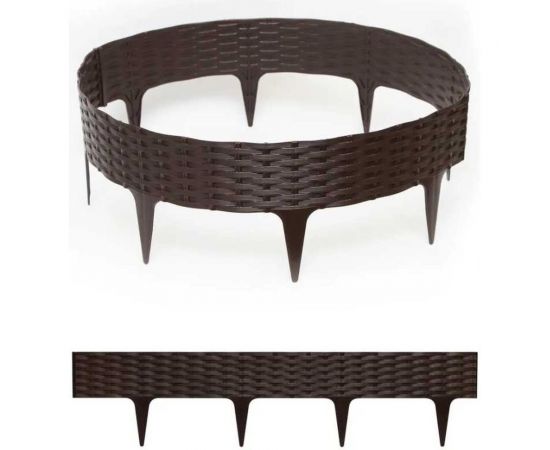 Садовый бордюр ПРОТЭКТ Ротанг высота 9 см, длина 3.2 м, коричневый БР-3,2 К 