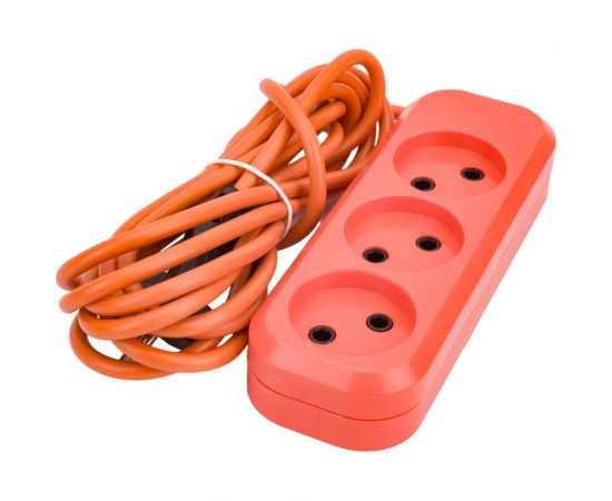 Сетевой удлинитель МПП УДЛИНИТЕЛЬ У-3-3, 1300 Вт, 6А, 3гнезда, 3 м, без заземления, оранжевый, ПВС, 2x0,75 999000000003701 