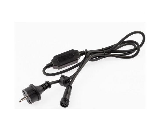 Шнур питания для подключения гирлянд ЭРА, IP65, 1,5 м, черный, каучук, 2А, 450Вт, 220В Б0051880 