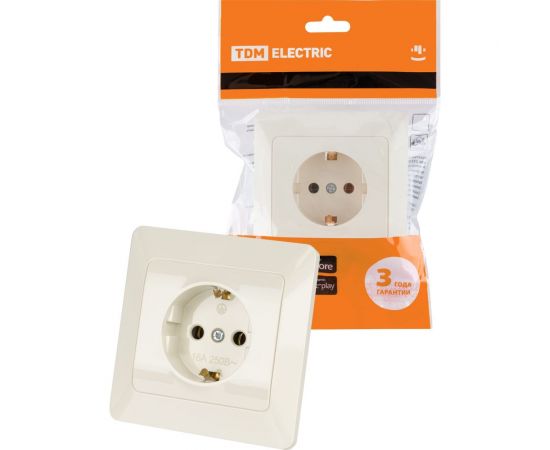 Розетка TDM 2П+З 16А 250В слоновая кость Ильмень SQ1823-0110 – изображение 2