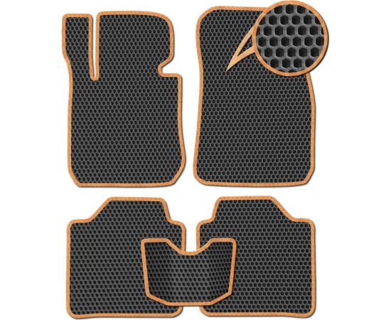 Ковры в салон автомобиля Eva Smart камаз 65115 эва сота чёрные c бежевой окантовкой 2963-B5A1-S – изображение 2