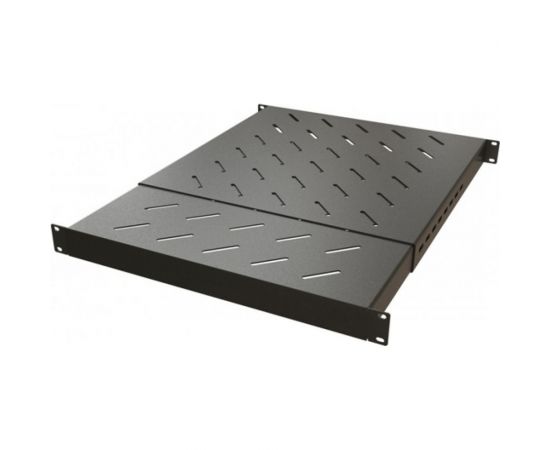 Полка Hyperline TSD3H-1U-405/700-RAL9005 с 19 креплением, раздвижная, 1U 443448 – изображение 2