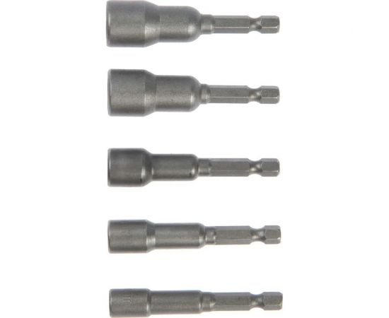 Набор бит с торцевыми головками (5 шт; 6-8-10-12-13х65 мм; CrV; магнитные) ТУНДРА 6851406 – изображение 3