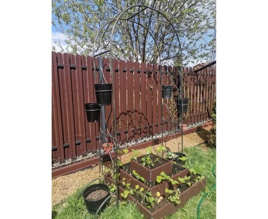 Большая арка ООО Ярмарка-Тверь Ромб разборная, с чашами для горшков, зеленая, труба диам. 16 и 10 мм Т1021 – изображение 3