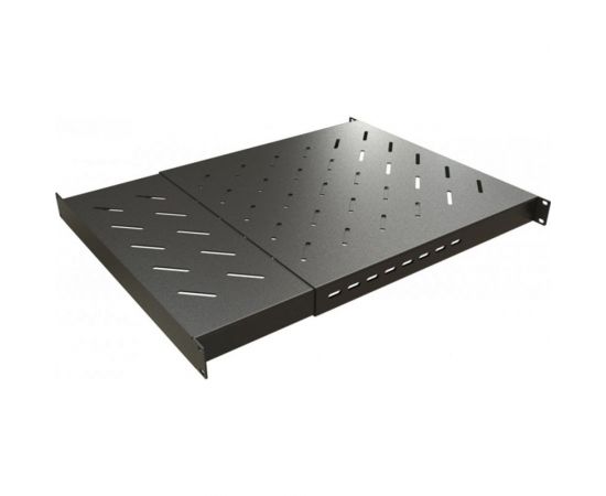 Полка Hyperline TSD3H-1U-405/700-RAL9005 с 19 креплением, раздвижная, 1U 443448 – изображение 3