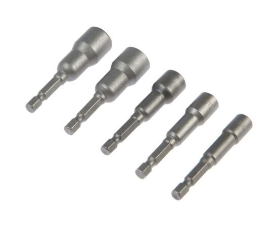 Набор бит с торцевыми головками (5 шт; 6-8-10-12-13х65 мм; CrV; магнитные) ТУНДРА 6851406 – изображение 4