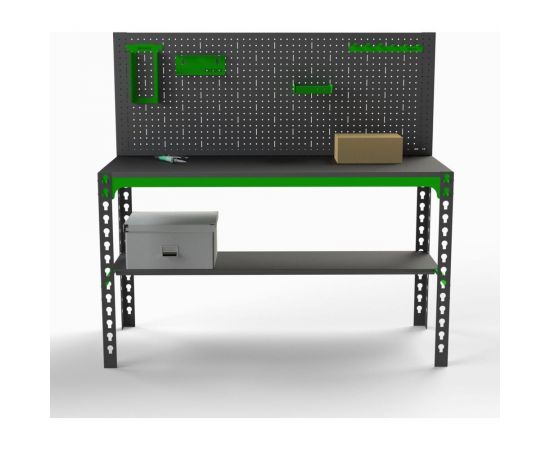 Металлический стол Metalex 750x1500x400 + перфопанель с комплектом аксессуаров SMMPRIA751540 – изображение 4