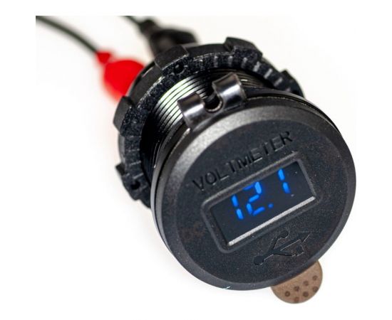Разъем Usb в авто Pro Legend врезные, 12-24 В, 2USB, круглый QC3.0 + вольтметр PL9370 – изображение 4