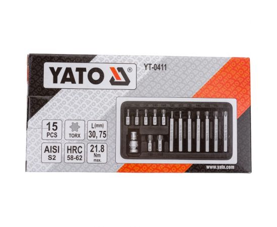 Набор бит TORX (15 шт; 1/2) YATO YT-0411 – изображение 4
