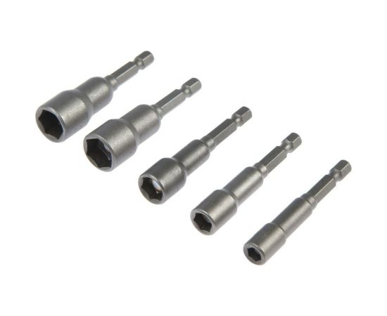 Набор бит с торцевыми головками (5 шт; 6-8-10-12-13х65 мм; CrV; магнитные) ТУНДРА 6851406 – изображение 5