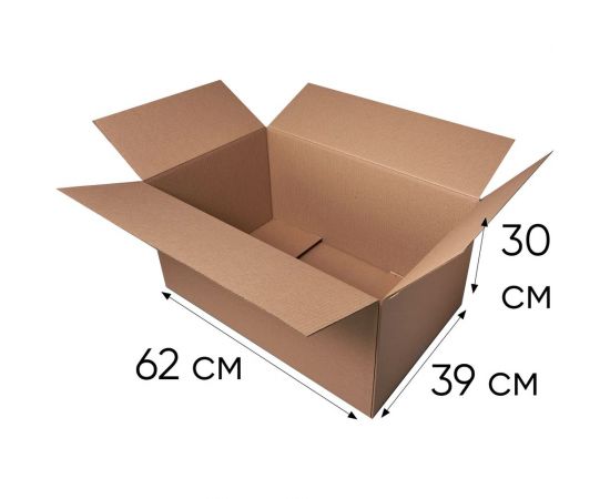 Картонная коробка PACK INNOVATION гофрокороб 62x39x30 см объем 72.5 л 10 шт IP0GK623930-10 – изображение 5